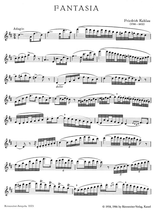 Fantasia for Flute solo in D major 庫勞 幻想曲 長笛 獨奏 騎熊士版 | 小雅音樂 Hsiaoya Music