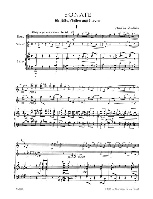 Sonata for Flute, Violin and Piano 馬悌努 奏鳴曲 長笛 小提琴 鋼琴 騎熊士版 | 小雅音樂 Hsiaoya Music