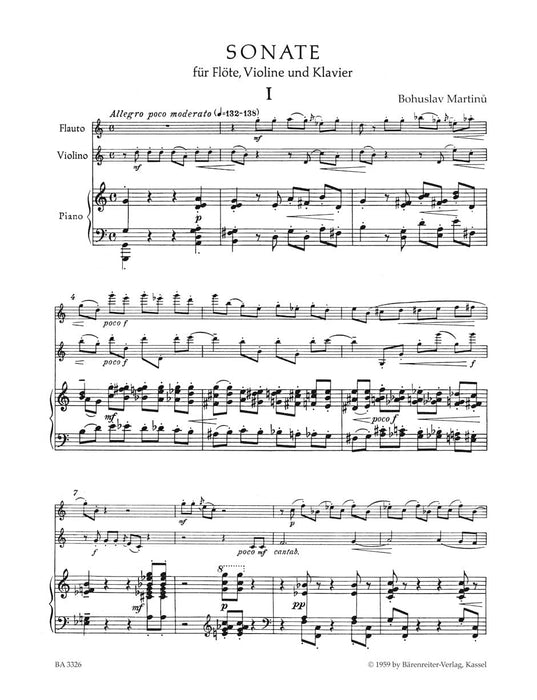 Sonata for Flute, Violin and Piano 馬悌努 奏鳴曲 長笛 小提琴 鋼琴 騎熊士版 | 小雅音樂 Hsiaoya Music