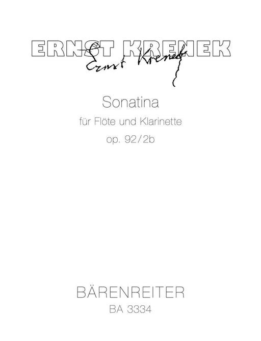 Sonatina für Flöte und Klarinette in B op. 92 / 2b (1942) 克雷內克 小奏鳴曲 騎熊士版 | 小雅音樂 Hsiaoya Music