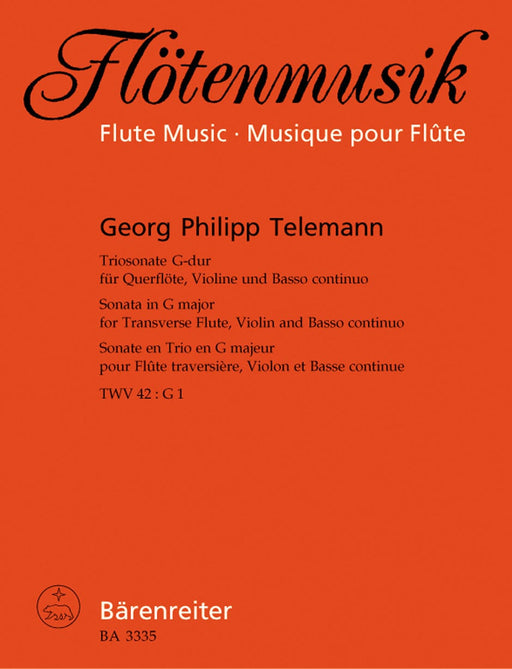 Triosonate für Querflöte, Violine und Basso continuo G-Dur TWV 42:G1 泰勒曼 三重奏 小提琴 騎熊士版 | 小雅音樂 Hsiaoya Music