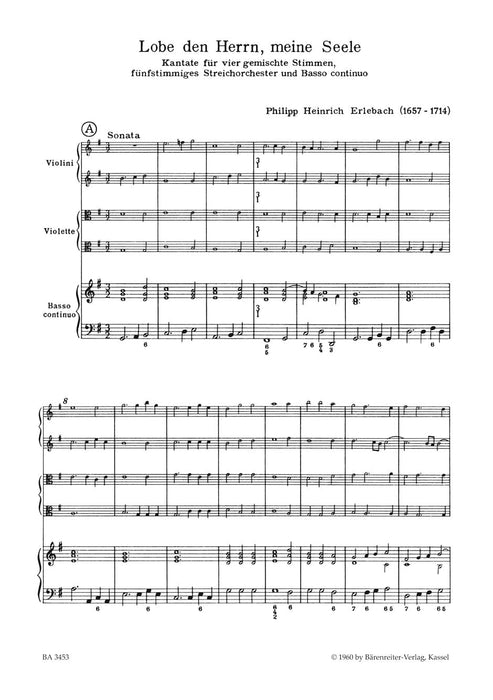 Lobe den Herrn, meine Seele -Kantate für vier gemischte Stimmen, fünfstimmiges Streichorchester und Basso continuo- Cantata 清唱劇 騎熊士版 | 小雅音樂 Hsiaoya Music