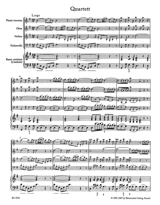 Quartet for Flute, Oboe, Violin, Violoncello and Basso continuo G major TWV 43:G2 -"Tafelmusik"- Tafelmusik I 泰勒曼 四重奏 長笛 雙簧管 小提琴大提琴 宴席音樂 騎熊士版 | 小雅音樂 Hsiaoya Music
