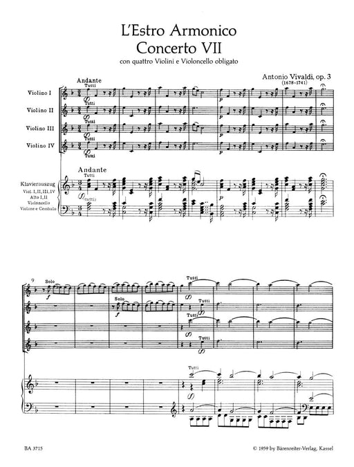Concerto VII F major (from "L'Estro armonico" op. 3) 韋瓦第 協奏曲 和諧的靈感 騎熊士版 | 小雅音樂 Hsiaoya Music