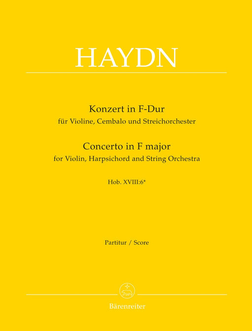Concerto for Violin, Harpsichord and String Orchestra F major Hob XVIII:6* 海頓 協奏曲 小提琴大鍵琴 弦樂團 騎熊士版 | 小雅音樂 Hsiaoya Music