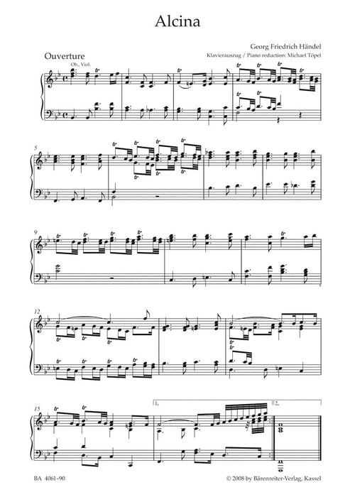 Alcina HWV 34 -Opera in three acts- Opera in 3 acts 韓德爾 阿契娜 歌劇 騎熊士版 | 小雅音樂 Hsiaoya Music