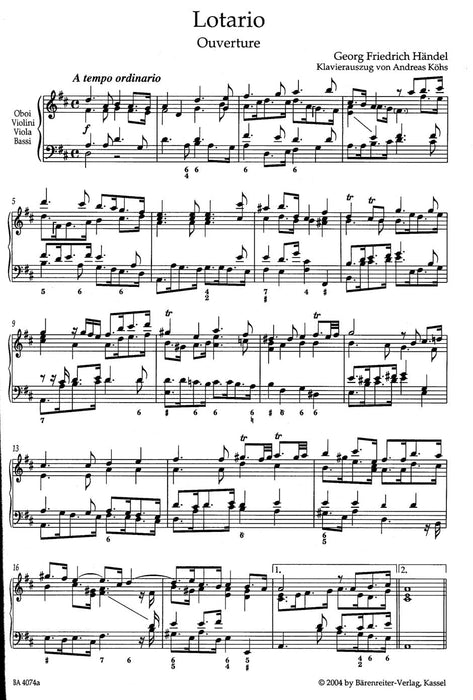 Lotario HWV 26 -Opera in three acts- Opera in 3 acts 韓德爾 歌劇 騎熊士版 | 小雅音樂 Hsiaoya Music