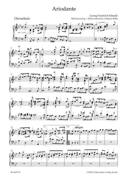 Ariodante HWV 33 -Opera in three acts- Opera in 3 acts 韓德爾 阿里歐丹特 歌劇 騎熊士版 | 小雅音樂 Hsiaoya Music