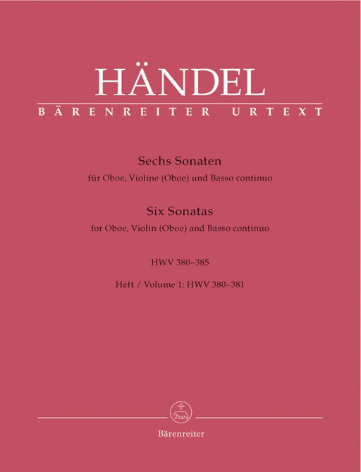 Sechs Sonaten für Oboe, Violine (Oboe) und Basso continuo (Heft 1) 韓德爾 雙簧管 小提琴 騎熊士版 | 小雅音樂 Hsiaoya Music