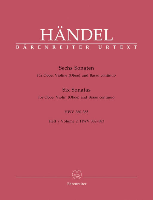 six Sonaten für Oboe, Violine (Oboe) und Basso continuo (Heft 2) 韓德爾 雙簧管 小提琴 騎熊士版 | 小雅音樂 Hsiaoya Music