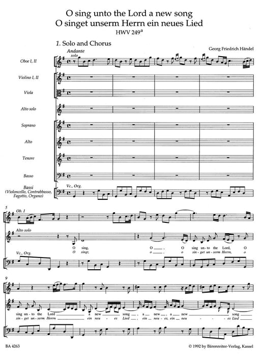 O sing unto the Lord HWV 249a 韓德爾 騎熊士版 | 小雅音樂 Hsiaoya Music