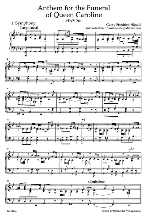 Anthem for the Funeral of Queen Caroline HWV 264 韓德爾 頌歌 耶誕頌歌 騎熊士版 | 小雅音樂 Hsiaoya Music
