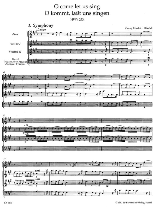O come let us sing HWV 253 韓德爾 騎熊士版 | 小雅音樂 Hsiaoya Music