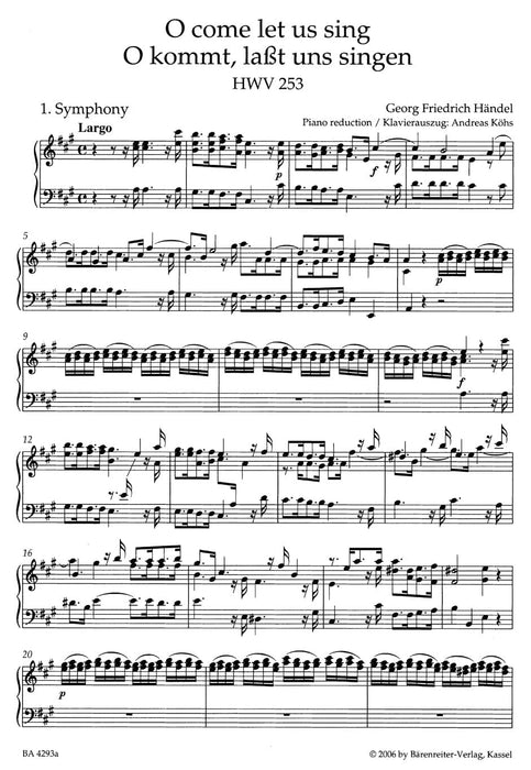 O come let us sing HWV 253 韓德爾 騎熊士版 | 小雅音樂 Hsiaoya Music