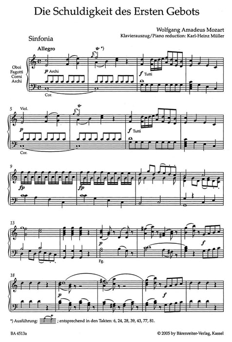 Die Schuldigkeit des Ersten Gebots K. 35 莫札特 騎熊士版 | 小雅音樂 Hsiaoya Music