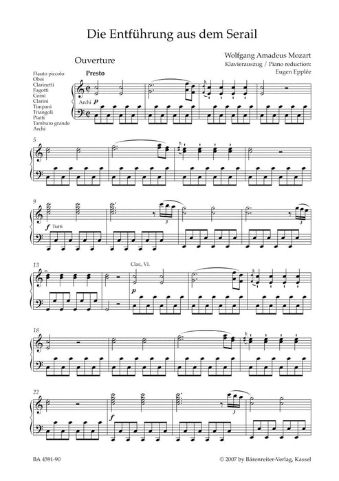 The Abduction from the Seraglio K. 384 -German singspiel in three acts- German singspiel in 3 acts 莫札特 後宮誘逃 騎熊士版 | 小雅音樂 Hsiaoya Music