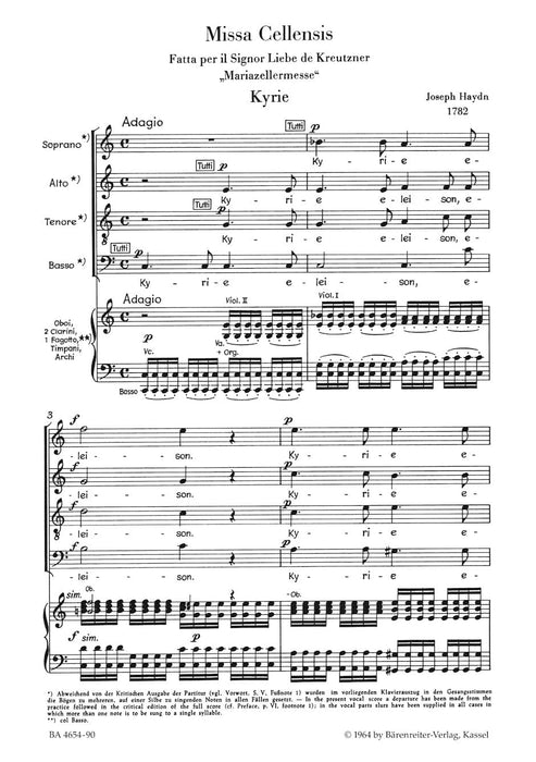 Missa Cellensis Hob.XXII:8 "Mass for Mariazell" 海頓 彌撒曲 詠唱調 騎熊士版 | 小雅音樂 Hsiaoya Music