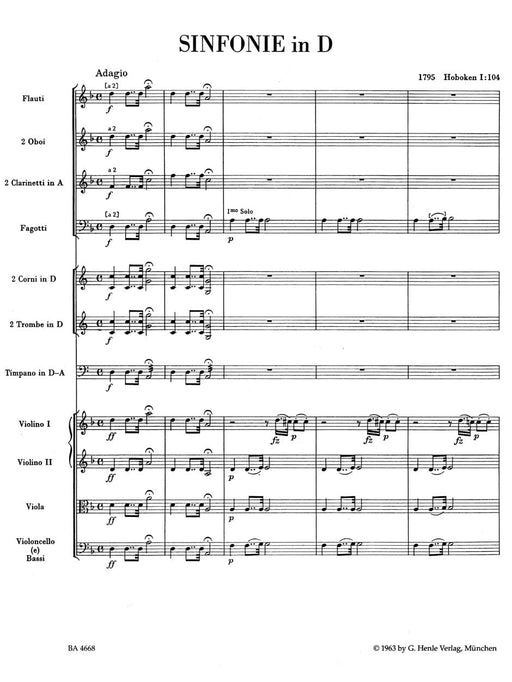 Symphony D major Hob.I :104 "London Symphony No. 12" 海頓 交響曲 騎熊士版 | 小雅音樂 Hsiaoya Music