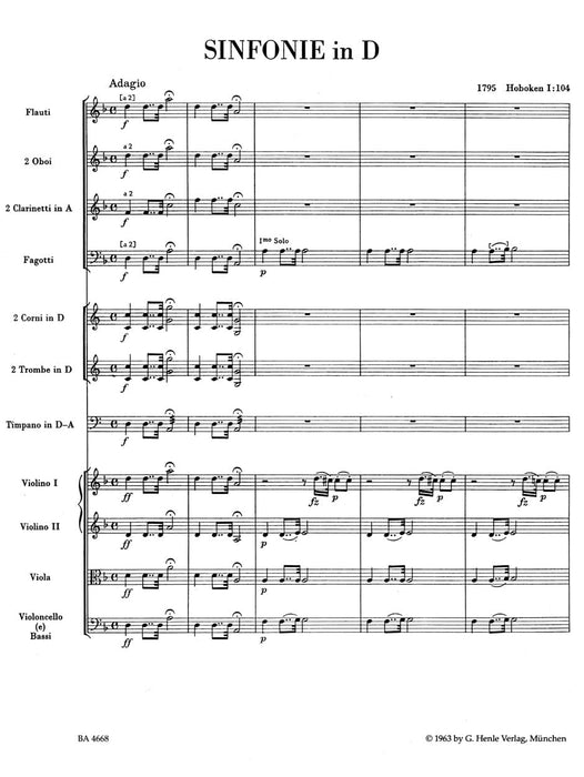 Symphony D major Hob.I :104 "London Symphony No. 12" 海頓 交響曲 騎熊士版 | 小雅音樂 Hsiaoya Music