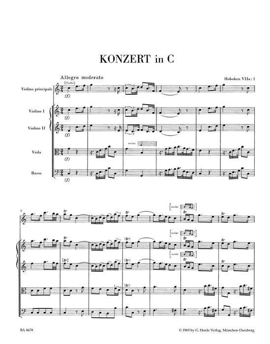 Concerto for Violin and Orchestra C major Hob. VIIa:1 海頓 協奏曲 小提琴 管弦樂團 騎熊士版 | 小雅音樂 Hsiaoya Music