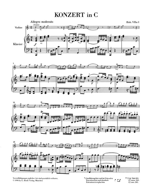 Concerto for Violin and Orchestra C major Hob. VIIa:1 海頓 協奏曲 小提琴 管弦樂團 騎熊士版 | 小雅音樂 Hsiaoya Music