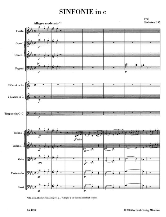 Symphony in C minor Hob. I:95 海頓 交響曲 騎熊士版 | 小雅音樂 Hsiaoya Music