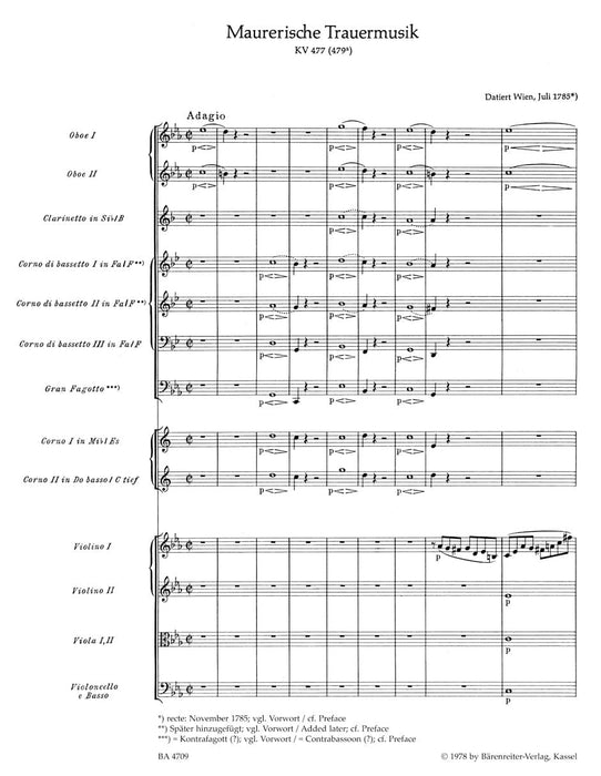 Masonic Funeral Music K. 477 (479a) 莫札特 騎熊士版 | 小雅音樂 Hsiaoya Music