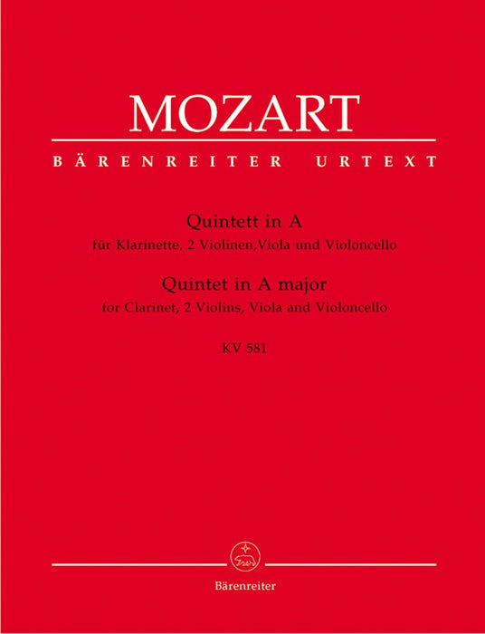 Quintet for Clarinet, two Violins, Viola and Violoncello A major K. 581 "Stadler Quintet" 莫札特 五重奏 豎笛 小提琴 中提琴 大提琴 五重奏 騎熊士版 | 小雅音樂 Hsiaoya Music