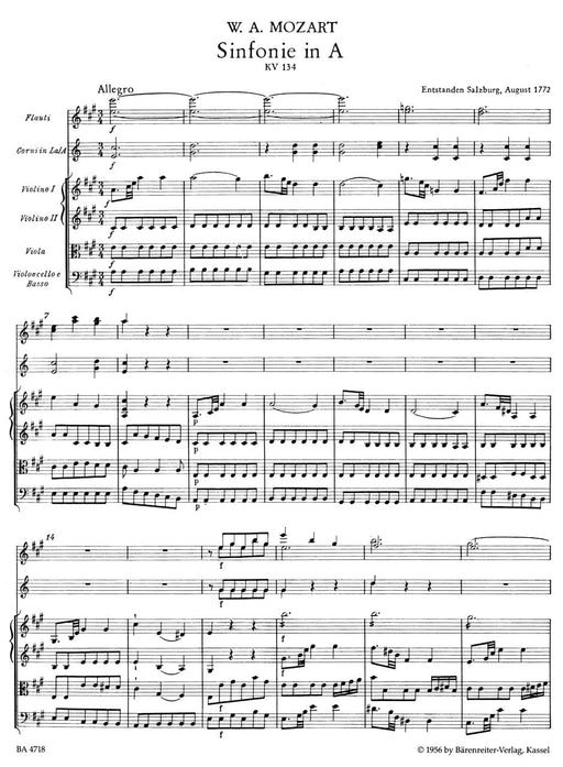Symphony Nr. 21 A major K. 134 莫札特 交響曲 騎熊士版 | 小雅音樂 Hsiaoya Music