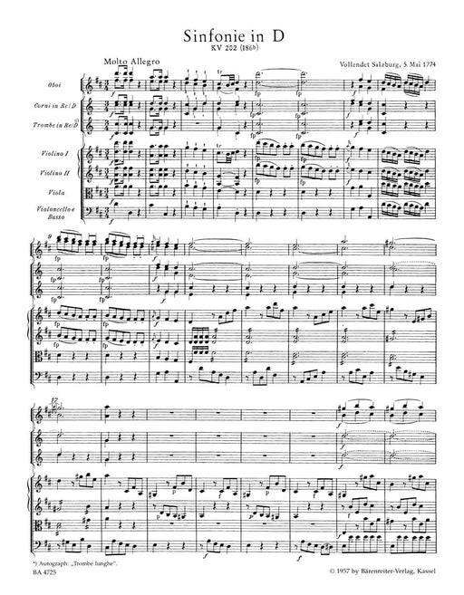 Symphony Nr. 30 D major K. 202(186b) 莫札特 交響曲 騎熊士版 | 小雅音樂 Hsiaoya Music