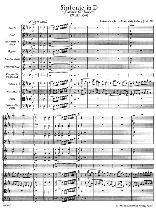 Symphony Nr. 31 D major K. 297 (300a) "Paris Symphony" 莫札特 交響曲 騎熊士版 | 小雅音樂 Hsiaoya Music