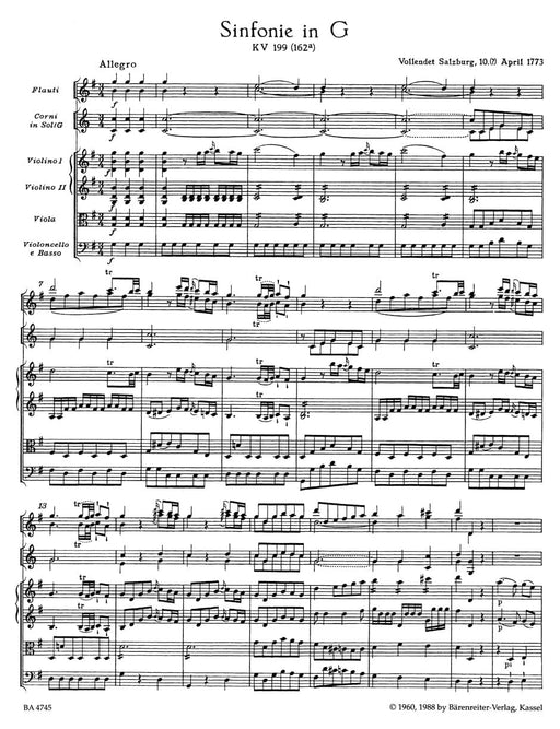 Symphony Nr. 27 G major K. 199 (161b) 莫札特 交響曲 騎熊士版 | 小雅音樂 Hsiaoya Music