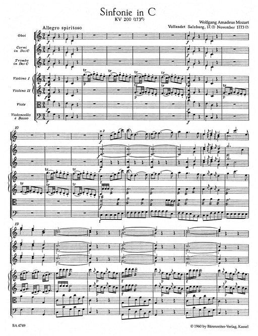 Symphony Nr. 28 C major K. 200(173e) 莫札特 交響曲 騎熊士版 | 小雅音樂 Hsiaoya Music