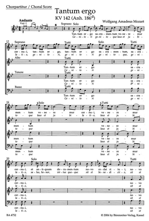 Tantum ergo K. 142 (Anh. 186d) 莫札特 騎熊士版 | 小雅音樂 Hsiaoya Music