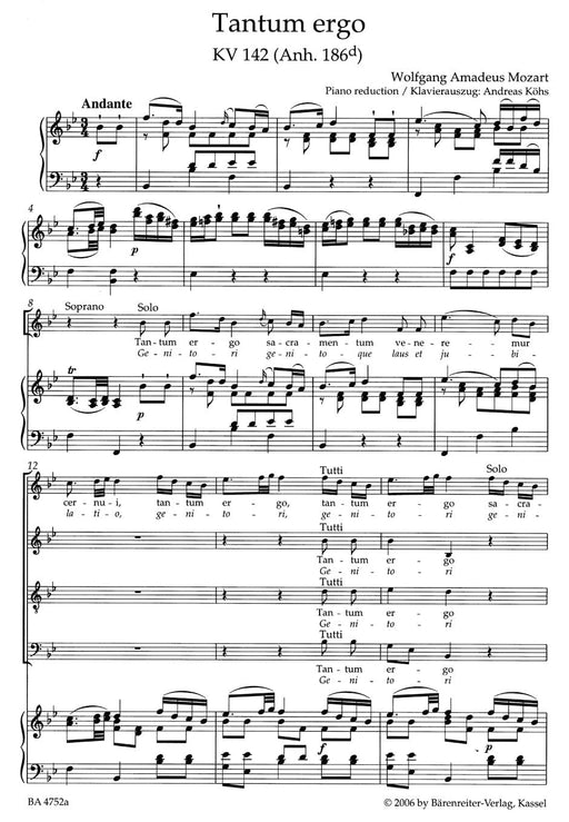 Tantum ergo K. 142 (Anh. 186d) 莫札特 騎熊士版 | 小雅音樂 Hsiaoya Music