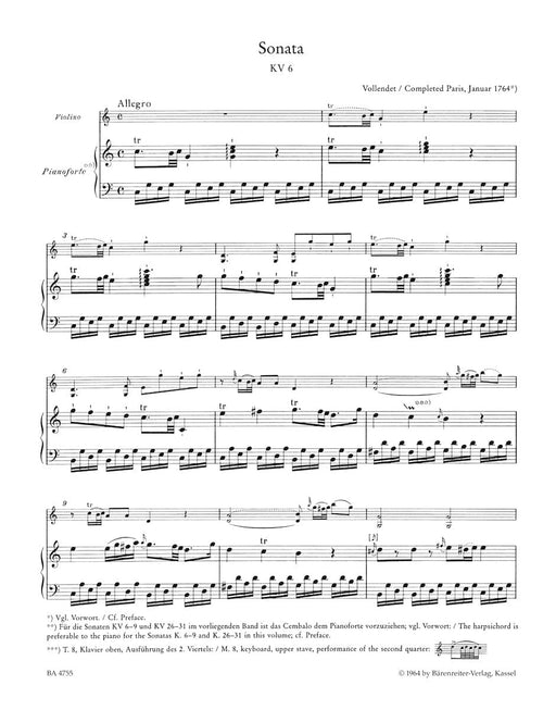 four Sonatas for Violin and Piano -Early Sonatas I, K. 6-9- (Sonatas for Violin) Early Sonatas I 莫札特 奏鳴曲 小提琴 鋼琴 騎熊士版 | 小雅音樂 Hsiaoya Music