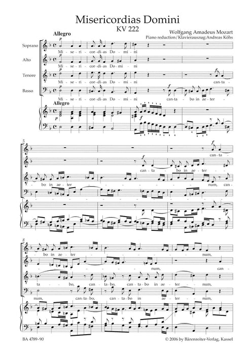 Misericordias Domini K. 222 (205a) 莫札特 騎熊士版 | 小雅音樂 Hsiaoya Music