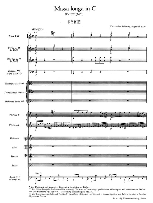 Missa longa C major K. 262 (246a) 莫札特 騎熊士版 | 小雅音樂 Hsiaoya Music