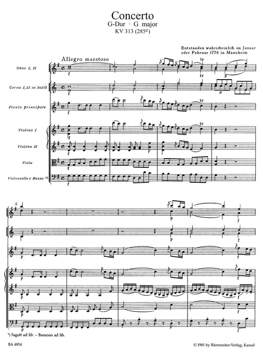 Concerto for Flute and Orchestra G major K. 313 (285c) 莫札特 協奏曲 長笛 管弦樂團 騎熊士版 | 小雅音樂 Hsiaoya Music