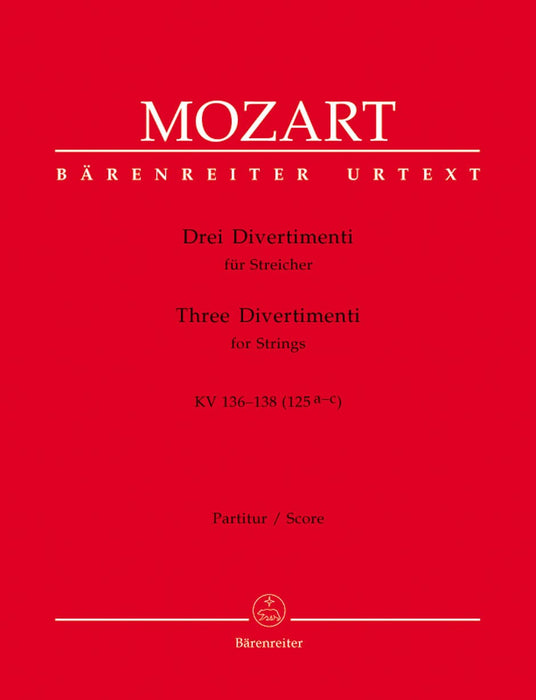 three Divertimenti for Strings K. 136-138 (125a-c) 莫札特 嬉遊曲 弦樂 騎熊士版 | 小雅音樂 Hsiaoya Music