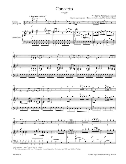 Concerto for Violin and Orchestra Nr. 1 B-flat major K 207 莫札特 第一號小提琴協奏曲 騎熊士版 | 小雅音樂 Hsiaoya Music