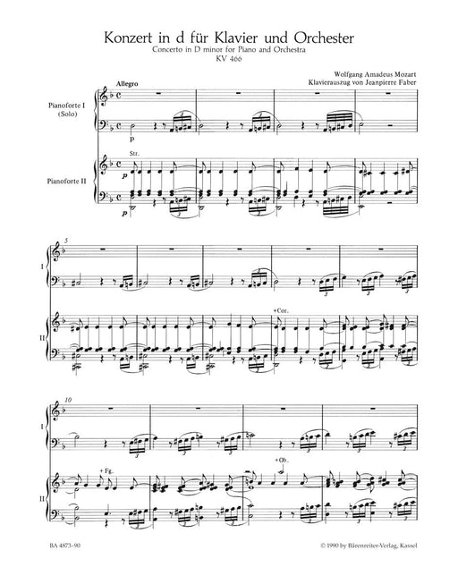 Concerto for Piano and Orchestra Nr. 20 D minor K. 466 莫札特 協奏曲 鋼琴 管弦樂團 騎熊士版 | 小雅音樂 Hsiaoya Music