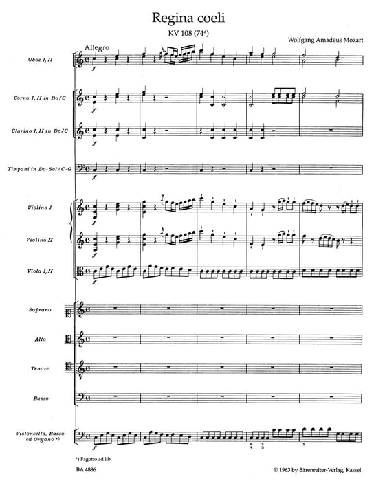 Regina coeli C major K. 108 (74d) 莫札特 女王 騎熊士版 | 小雅音樂 Hsiaoya Music