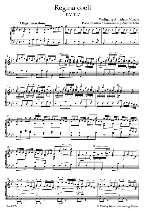 Regina coeli B-flat major K. 127 莫札特 女王 騎熊士版 | 小雅音樂 Hsiaoya Music
