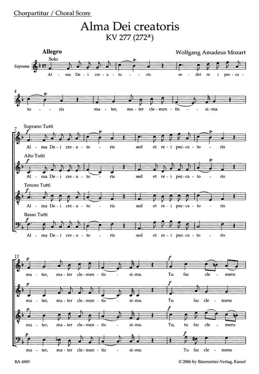 Alma Dei creatoris K. 277 (272a) -Offertorium de B.V. Maria- Offertorium de B.V. Maria 莫札特 詠唱調 騎熊士版 | 小雅音樂 Hsiaoya Music
