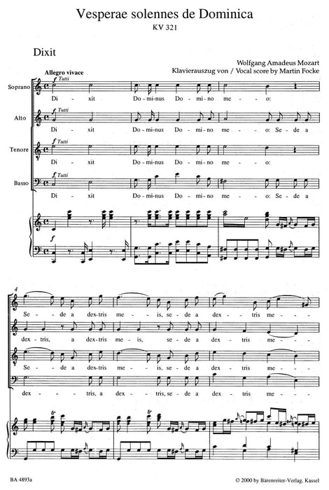 Vesperae solennes de Dominica K. 321 莫札特 騎熊士版 | 小雅音樂 Hsiaoya Music