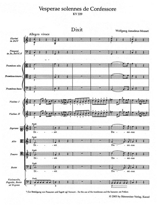 Vesperae solennes de Confessore K. 339 莫札特 騎熊士版 | 小雅音樂 Hsiaoya Music