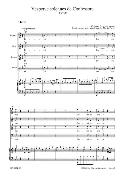 Vesperae solennes de Confessore K. 339 莫札特 騎熊士版 | 小雅音樂 Hsiaoya Music