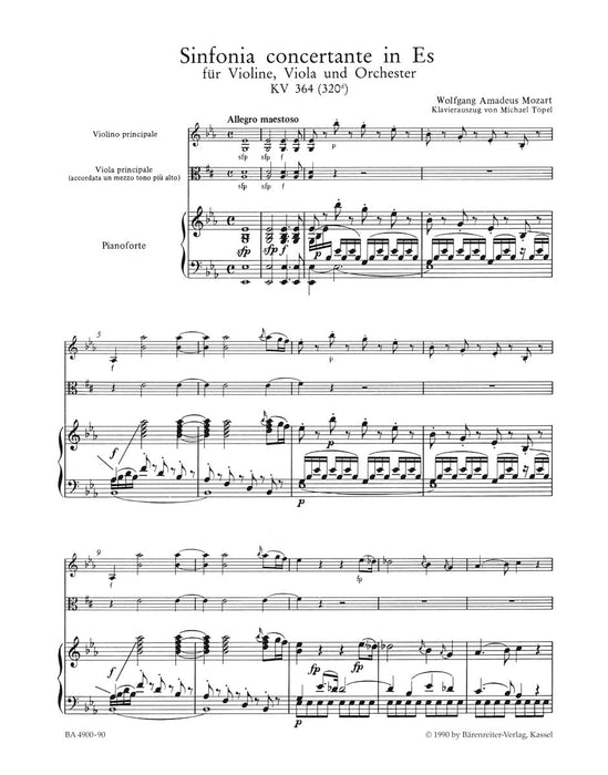 Sinfonia concertante for Violin, Viola and Orchestra E-flat major K. 364 (320d) 莫札特 交響曲 複協奏曲 小提琴 中提琴 管弦樂團 騎熊士版 | 小雅音樂 Hsiaoya Music