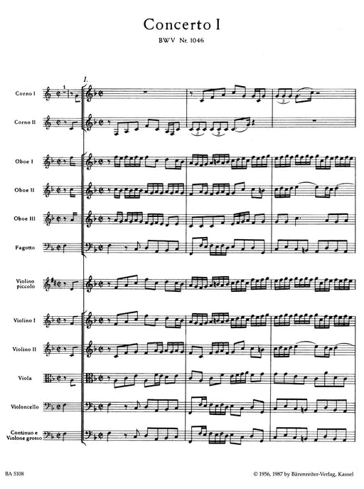 Brandenburg Concerto Nr. 1 F major BWV 1046 巴赫約翰瑟巴斯提安 布蘭登堡協奏曲 騎熊士版 | 小雅音樂 Hsiaoya Music